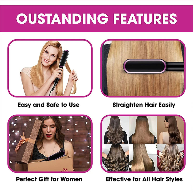 Electric Hair Straightener Brush Professional