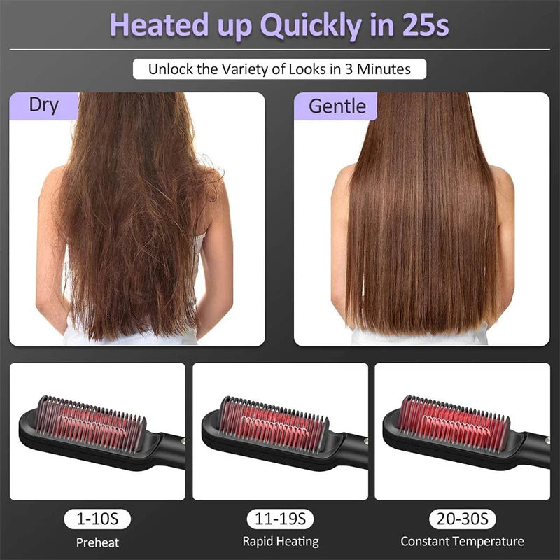 Electric Hair Straightener Brush Professional