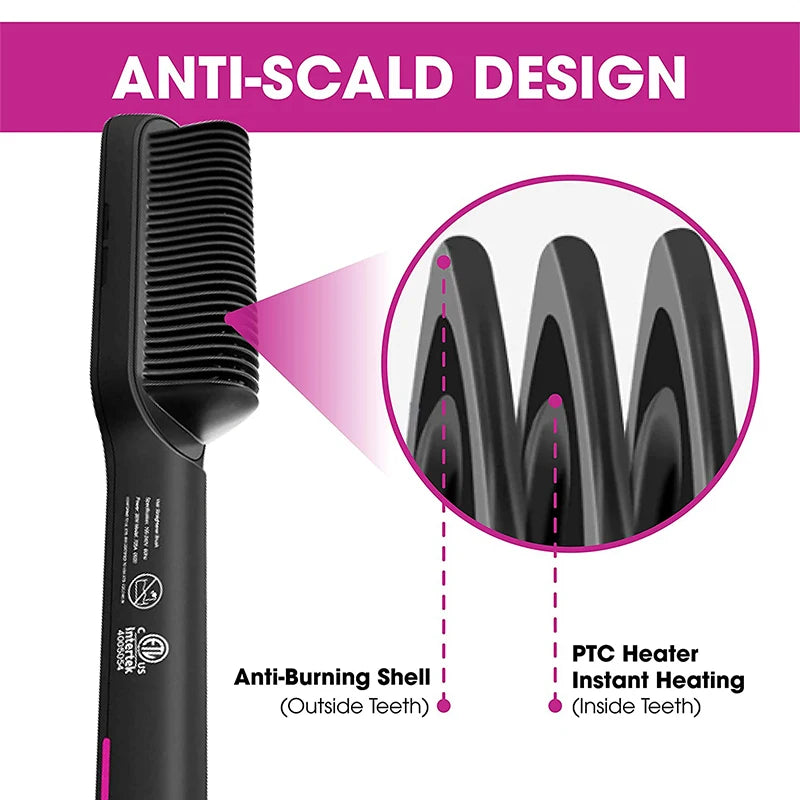 Electric Hair Straightener Brush Professional