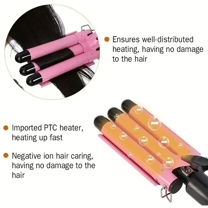 Hair three tube curler