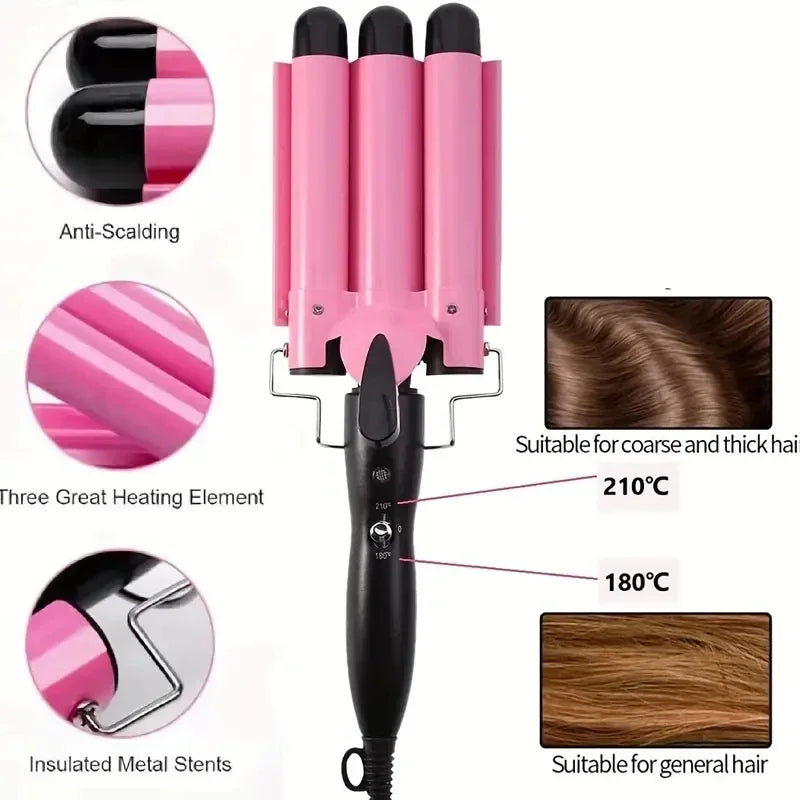 Hair three tube curler